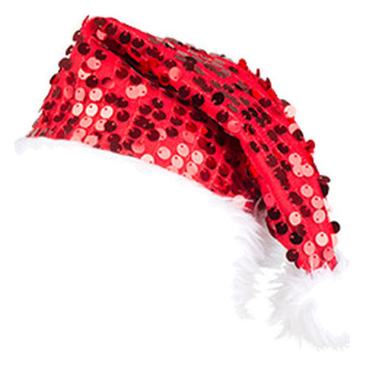 Sombrero de Papá Noel de Lentejuelas Rojo