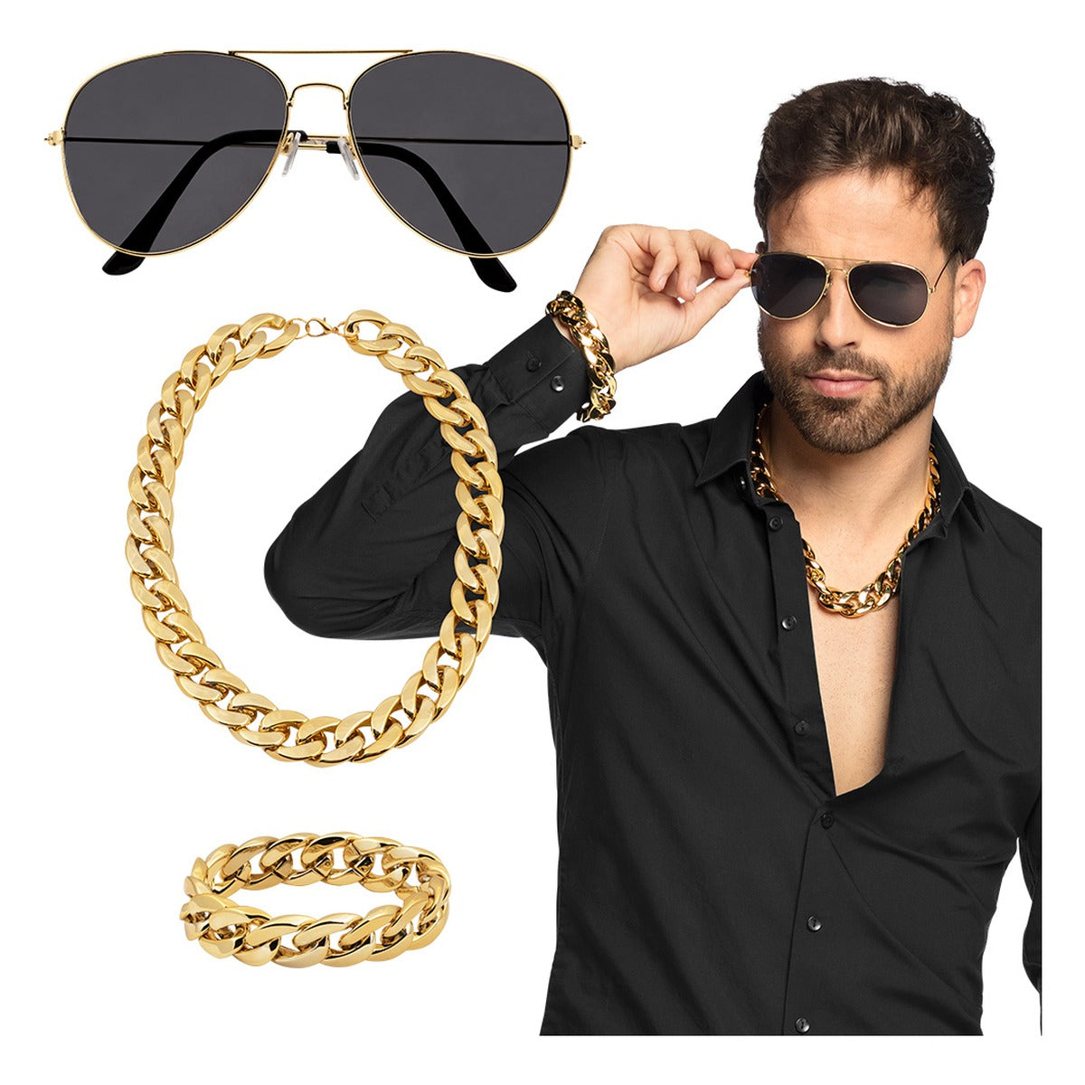 Set Chulo Collar, Pulsera y Gafas de Fiesta