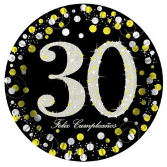 Platos Cumpleaños 18/30/40/50/60 Años 23cm 6 uds