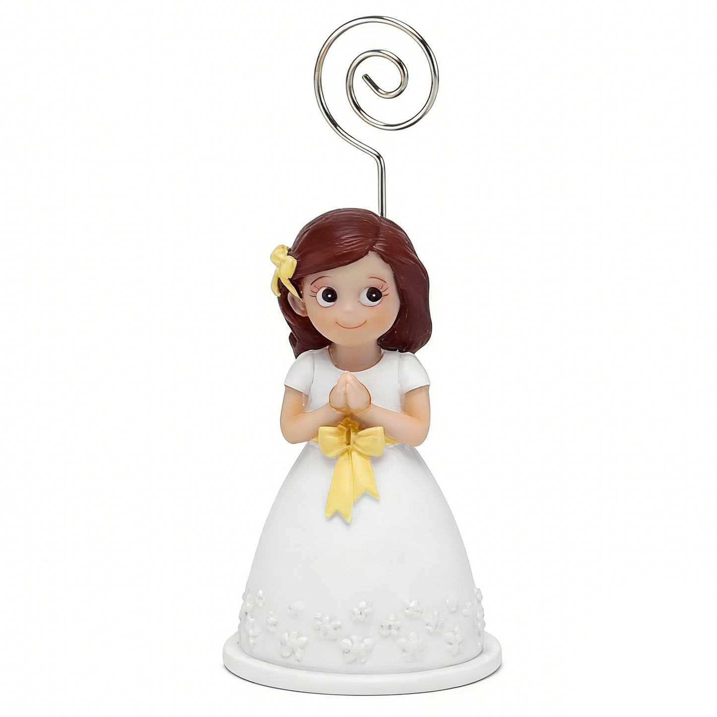 Sujeta-Tarjetas Niña Comunión Rezando 9cm| Figura Decorativa