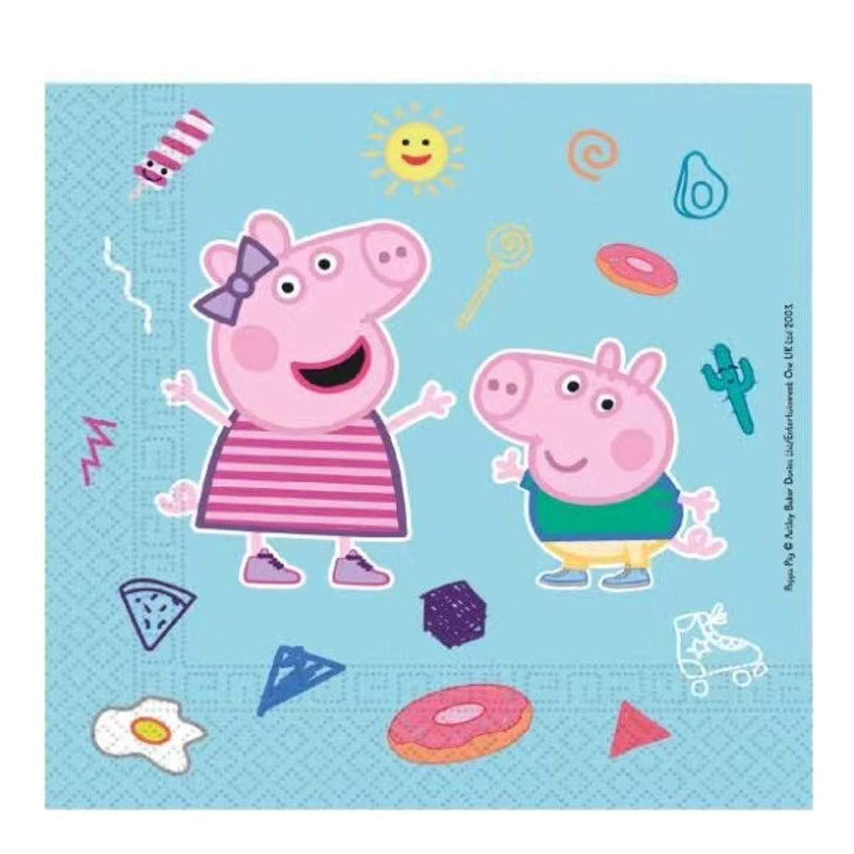 Servilletas Peppa Pig y George Azul 33 x 33 cm 20 uds