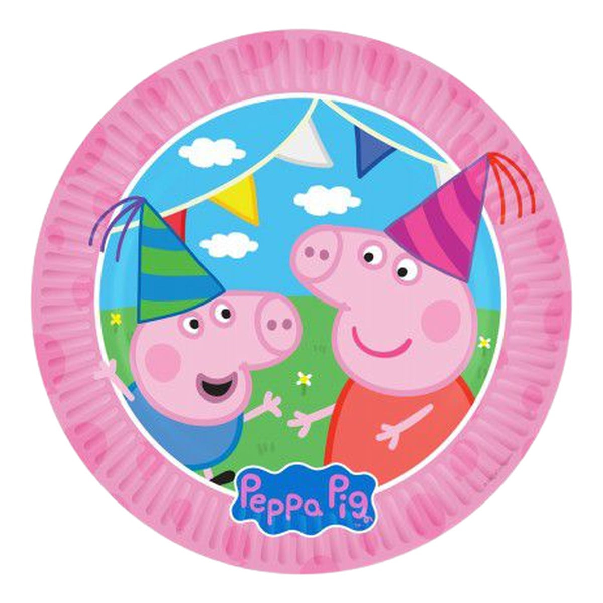 Platos Peppa Pig y George Rosa 23 cm 8 uds