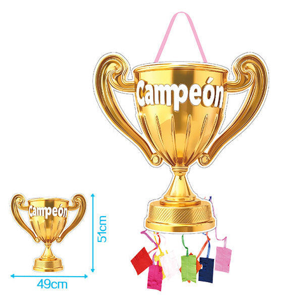 Piñata Trofeo Campeón Dorado 49x51cm