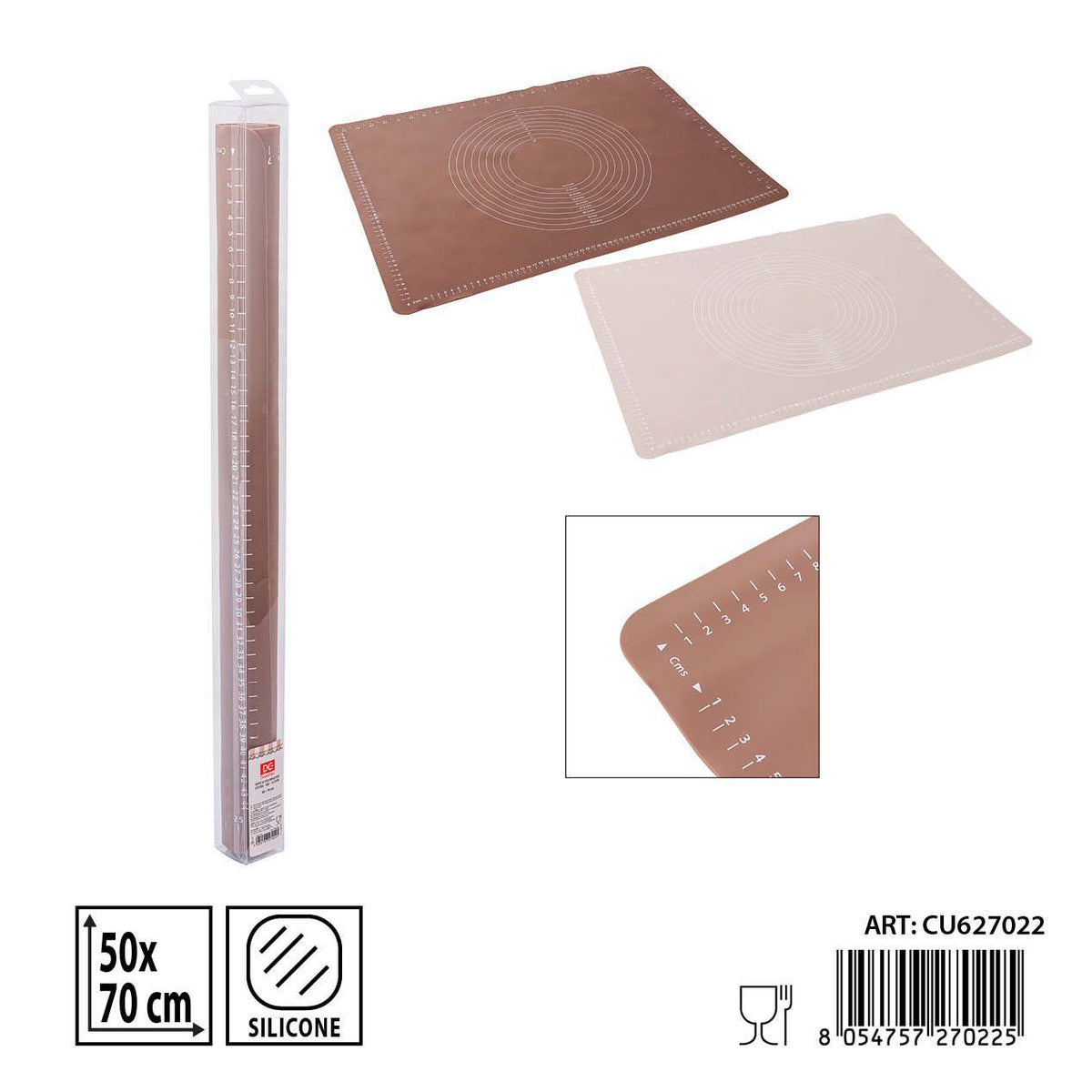 Tapete de Silicona para Amasar con Medidas 50 x 70 cm 1 ud
