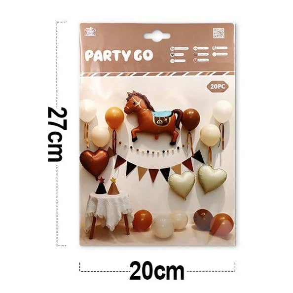 Set Globos Caballo 20 Piezas Marrón y Beige