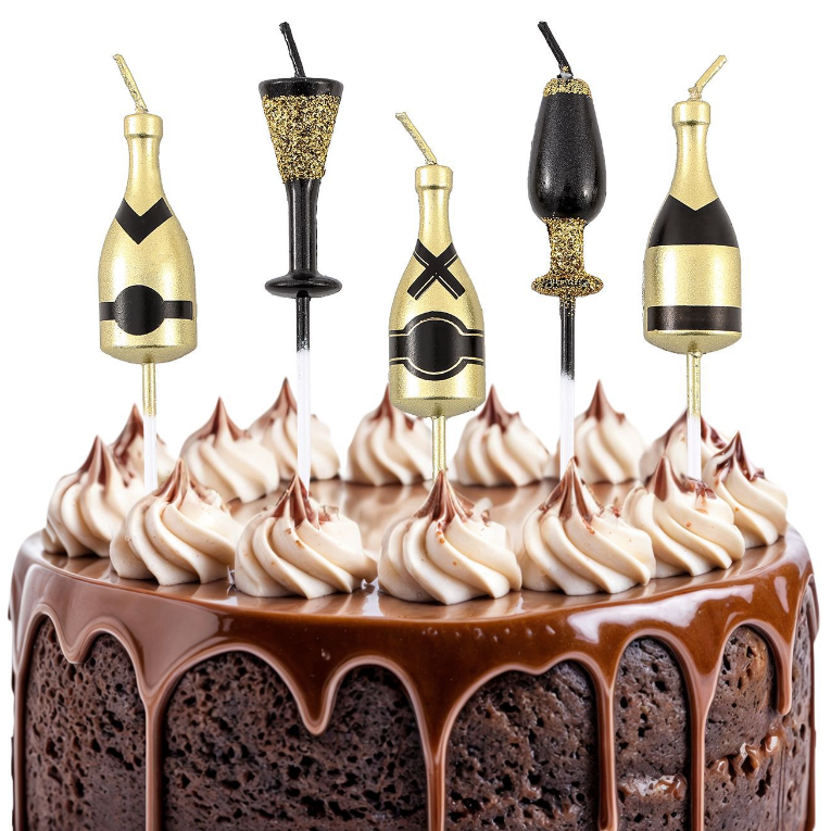 Vela en copa de champán 1.5*4cm 5uds