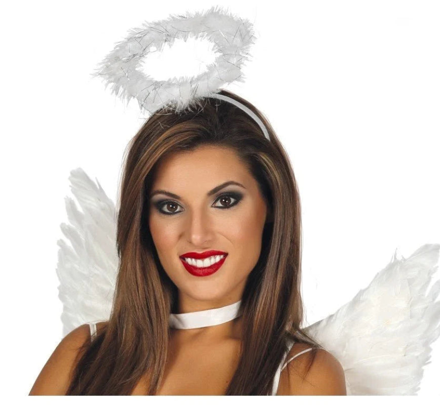 Diadema de Ángel Blanca para Adultos