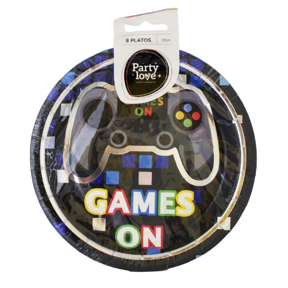 Platos de Cartón Gamer Games On 17 cm 8 uds