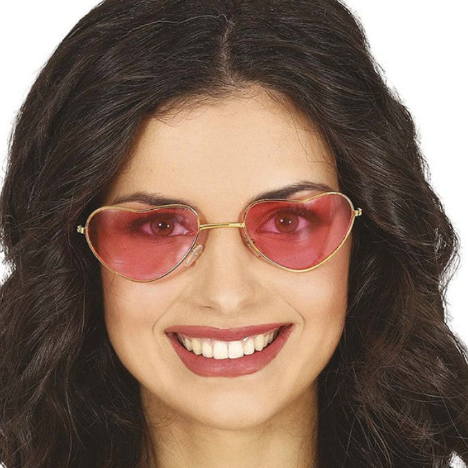 Gafas con Forma de Corazón Doradas