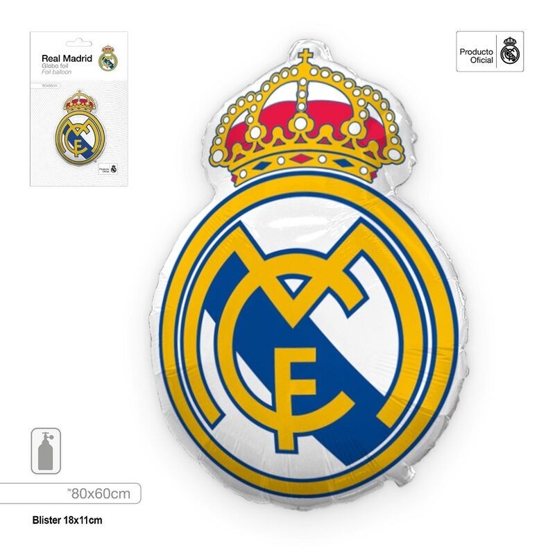 Globo Foil Escudo Real Madrid Oficial 60 x 57 cm