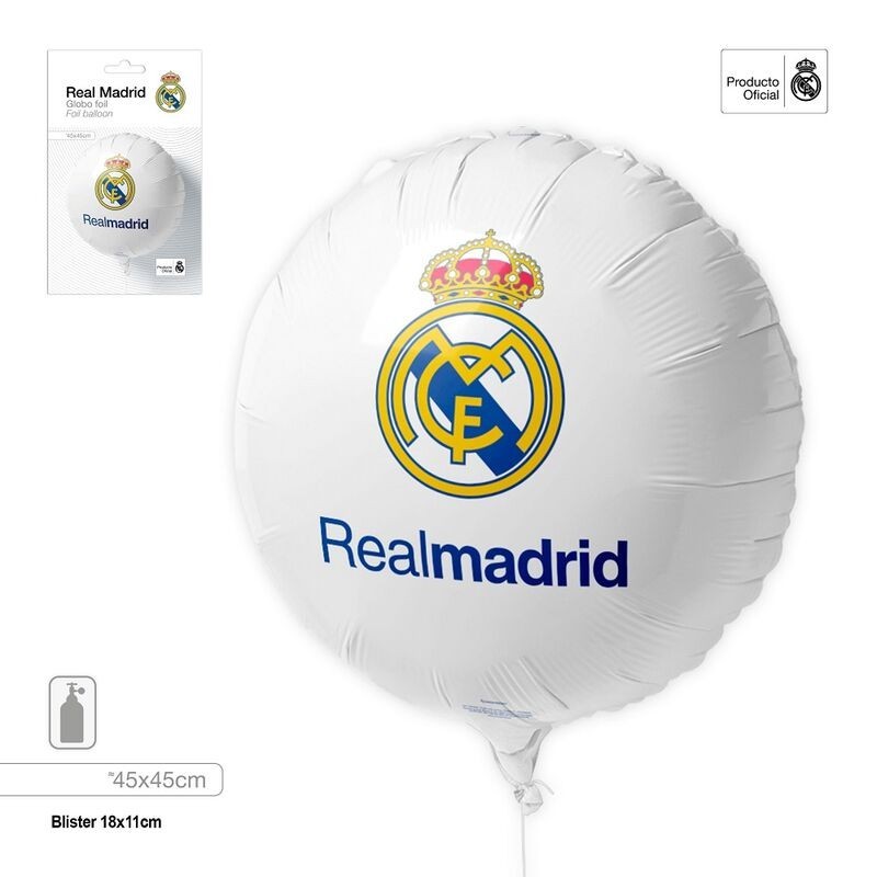 Globo Foil Real Madrid Oficial 45 cm