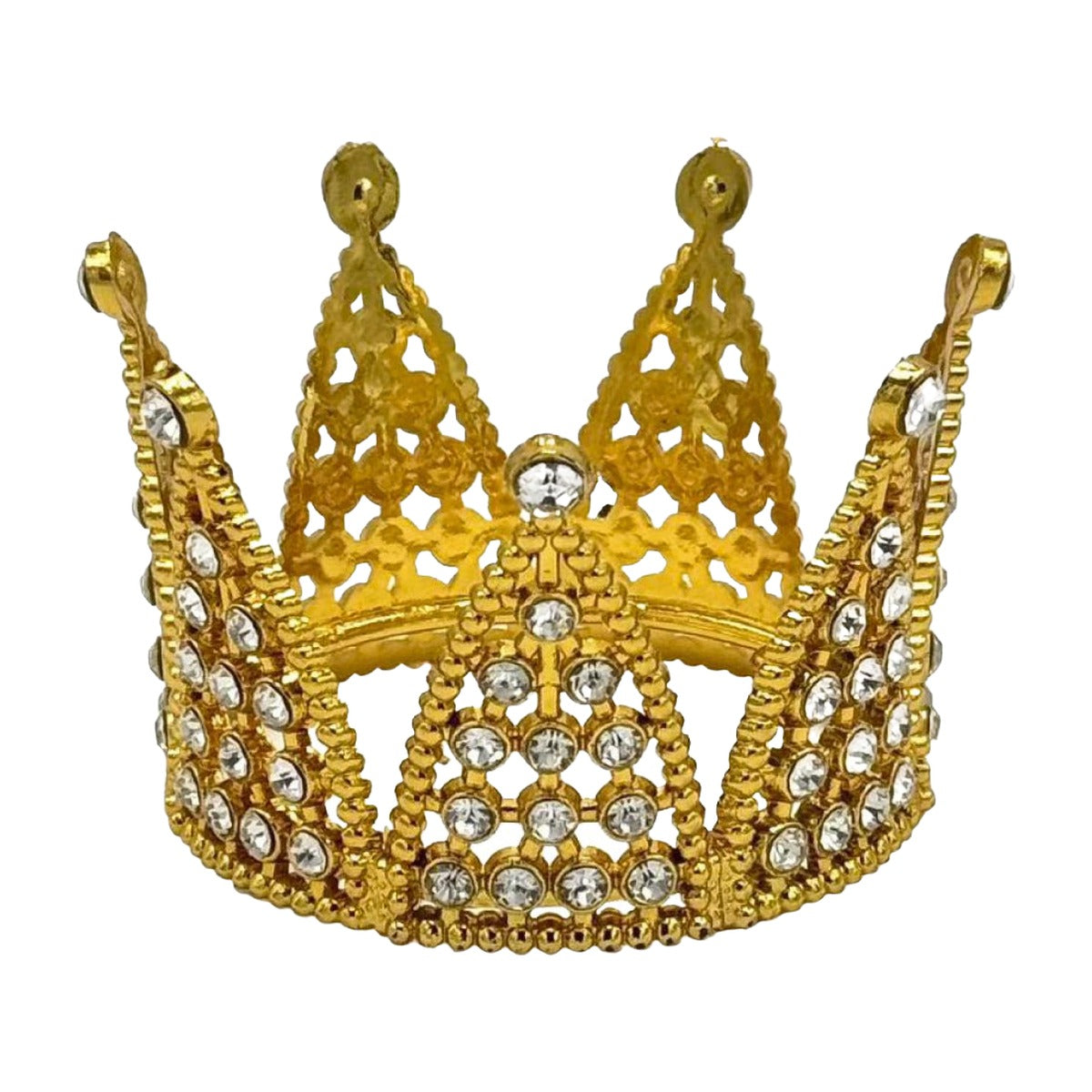 Decoración Tartas Corona con Diamantes 7,5 cm - Oro