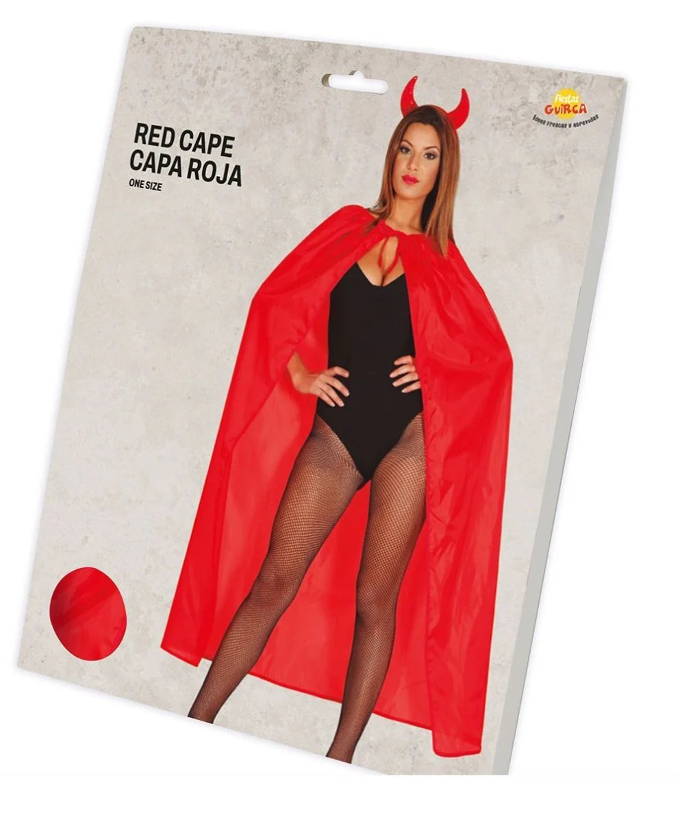 Capa de Halloween Roja 1,3 m – Disfraz Vampiro y Mago