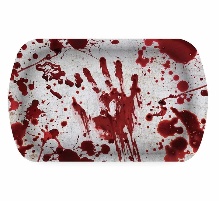 Bandeja Calavera y Sangre Halloween de PVC 39 x 24 cm