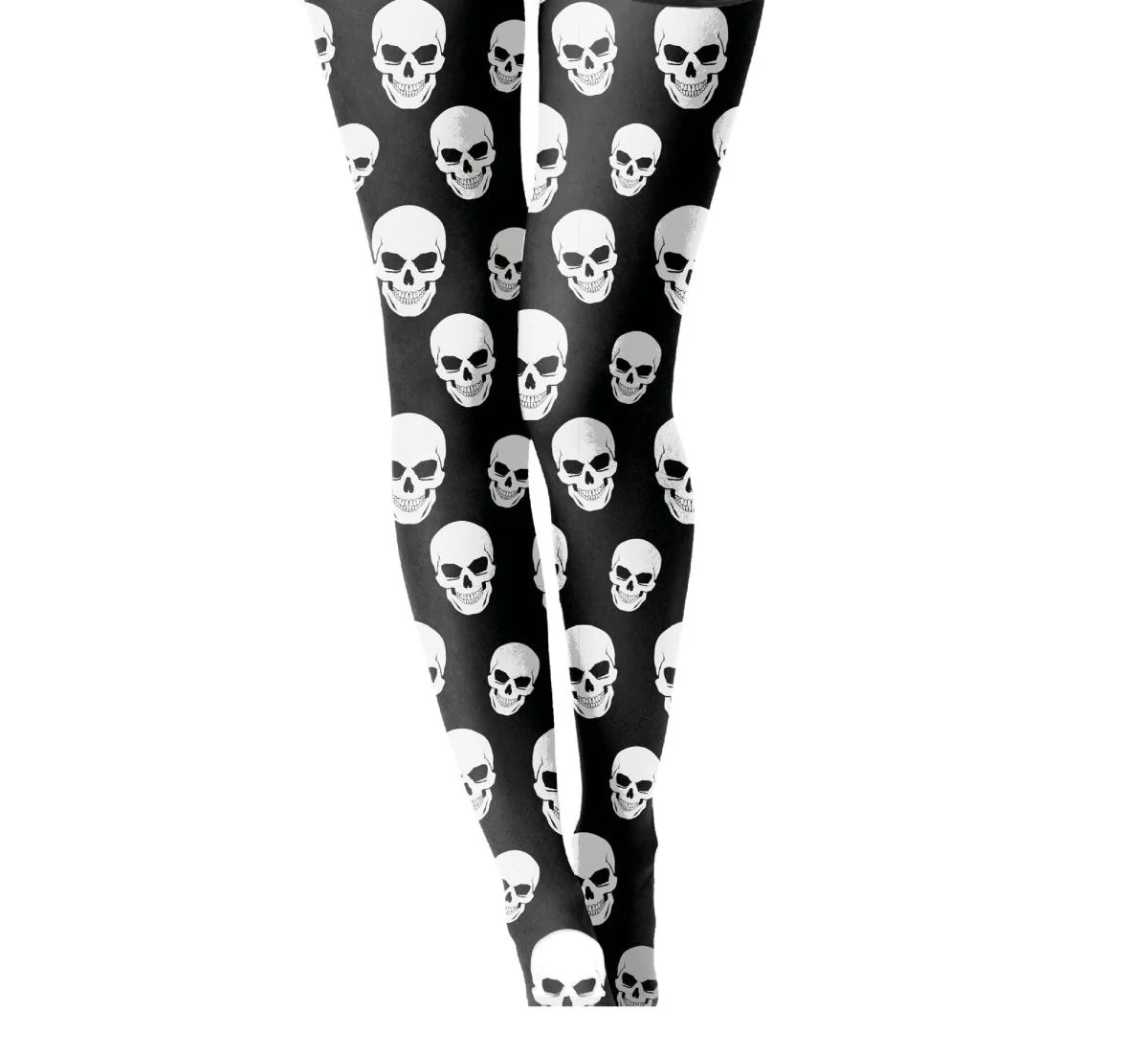 Pantys Negros con Calaveras Blancas