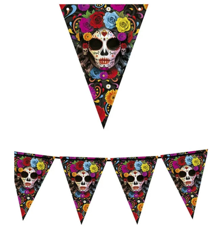 Guirnalda de Calaveras Halloween de Papel 3 m
