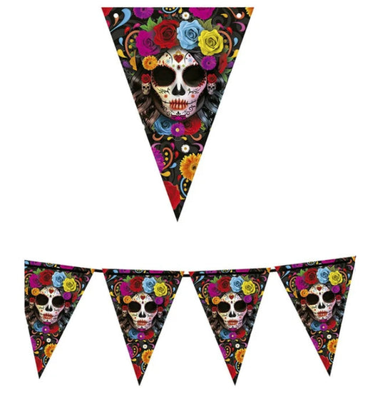 Guirnalda de Calaveras Halloween de Papel 3 m