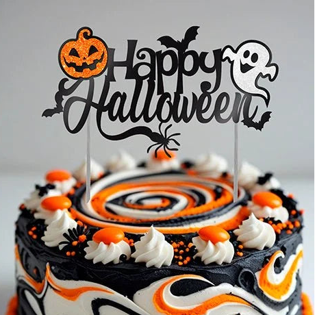 Adorno Negro para Tarta de Halloween 16 x 24 cm