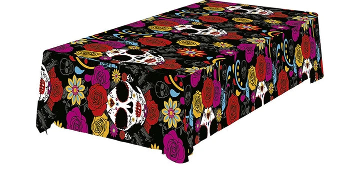 Mantel de Plástico Halloween con Flores 137 x 274 cm