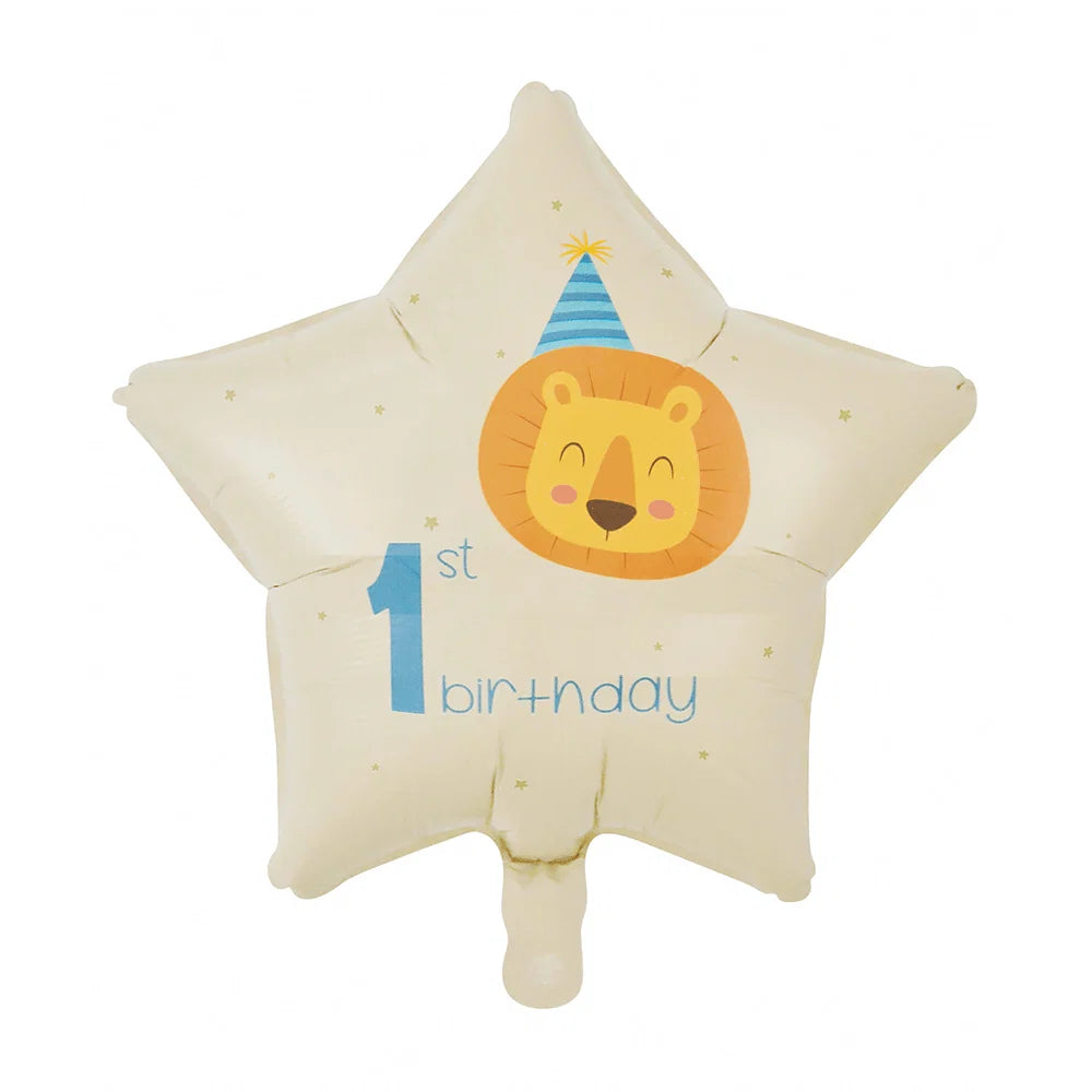 Globo Foil 1st Birthday Azul con Estrellas Niño 45 cm