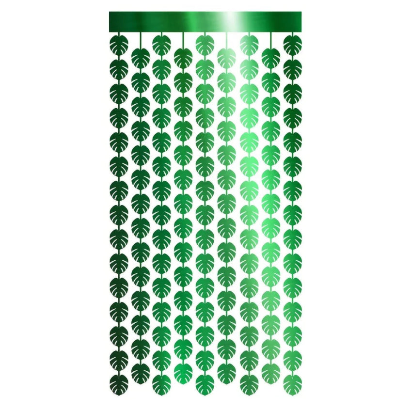 Cortina de Puerta Hawai Verde Hojas de Palma 2 m
