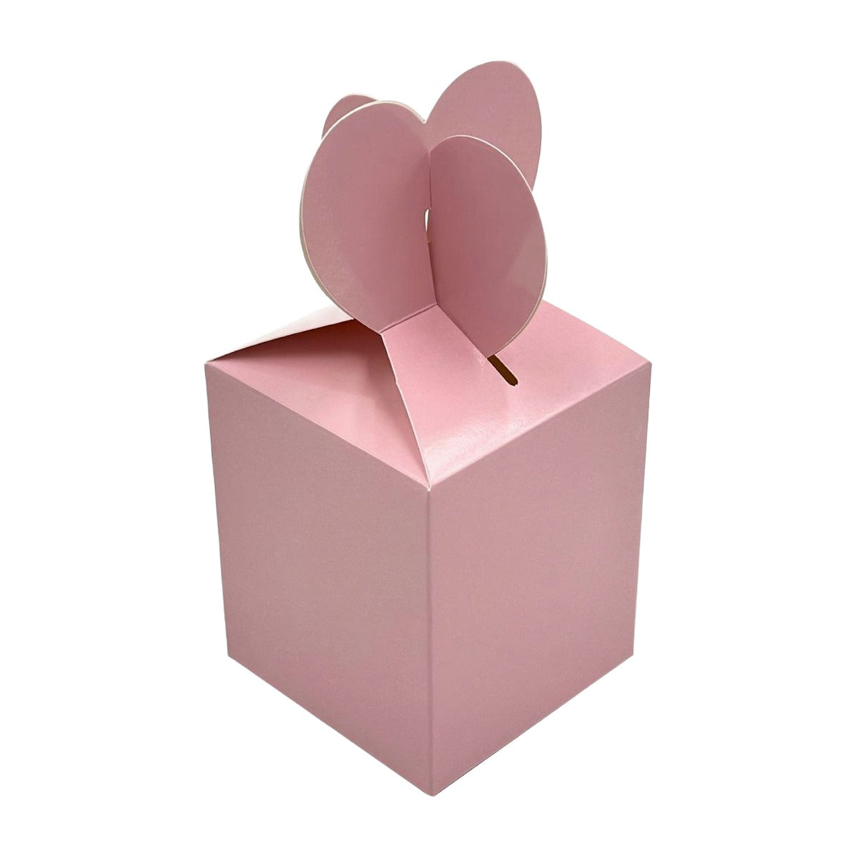 Caja de Pasteles con Tapa de Corazón 8,5 x 8,5 x 16,5 cm 3 uds - Rosa