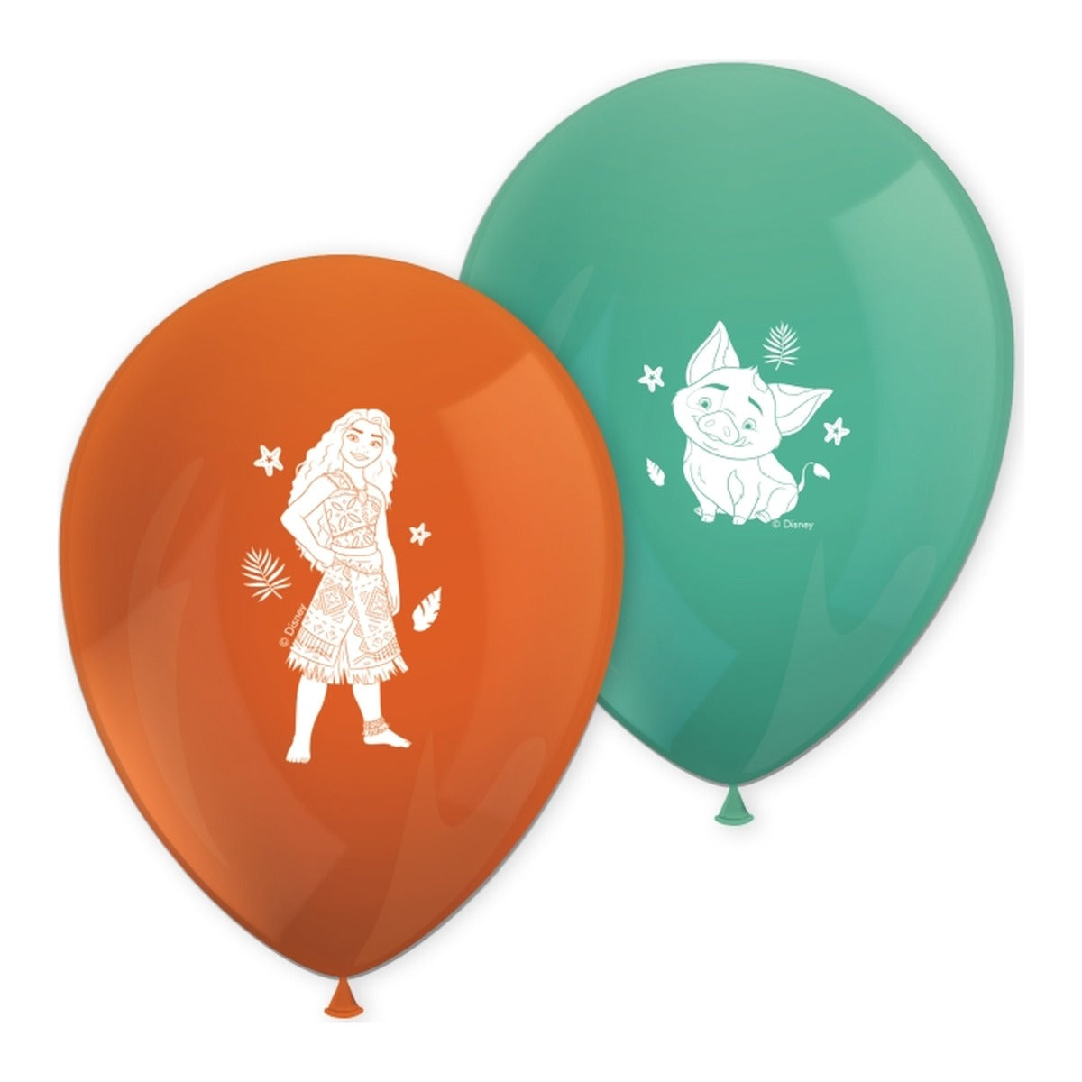 Globos Látex Moana Vaiana II 8 uds sobre fondo blanco