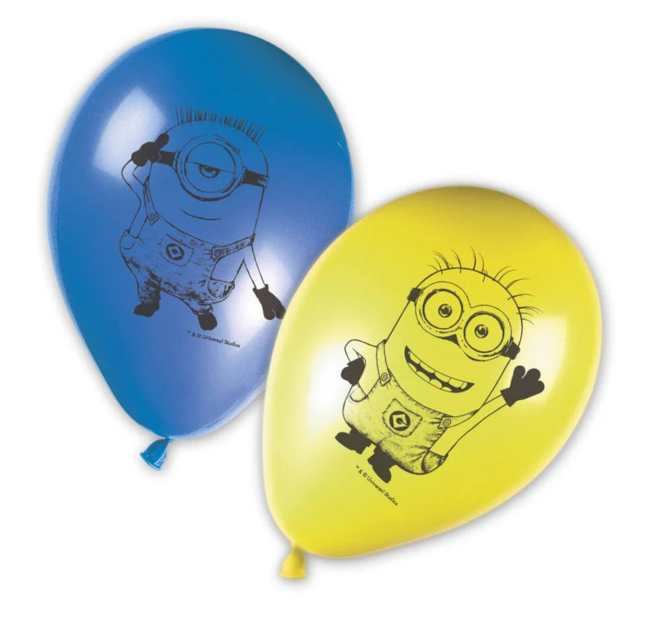 Globos Latex Minions 28cm Pack 8uds