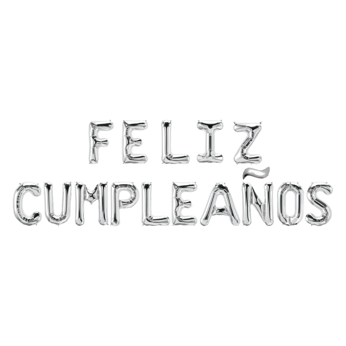 Globos Foil Letras Feliz Cumpleaños 45 cm (18") - Plateado