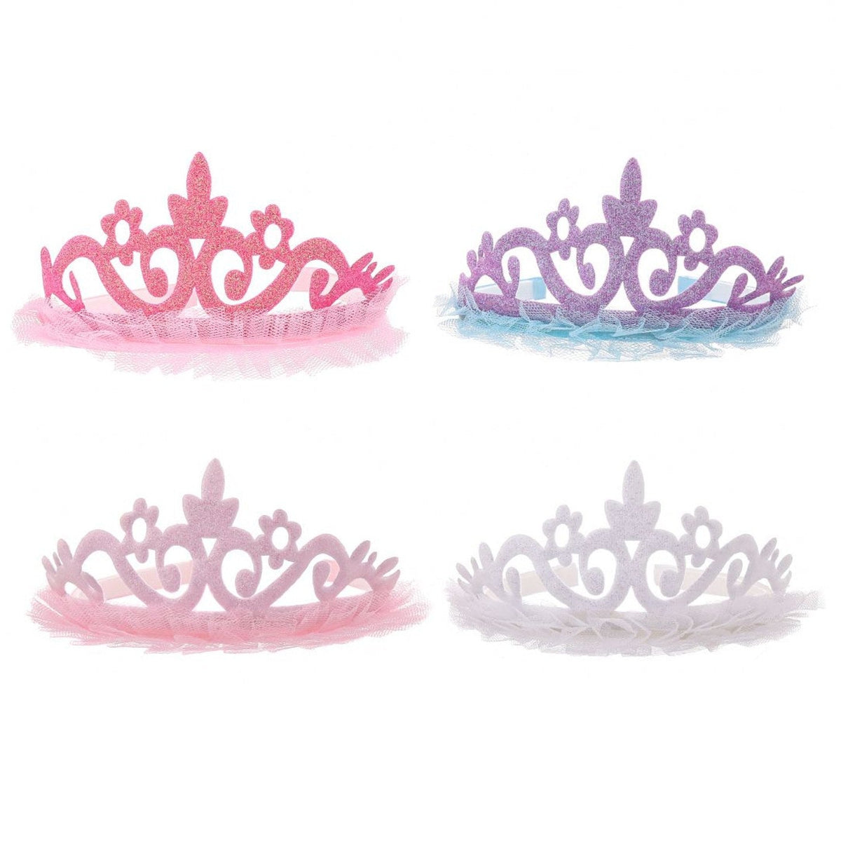 Corona Diadema de Purpurina con Tul Ø11,5 cm