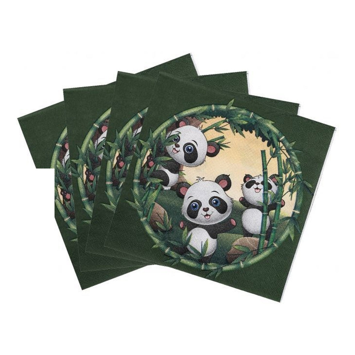 Servilletas Pandas en el Bosque de Bambú 33 x 33 cm 16 uds