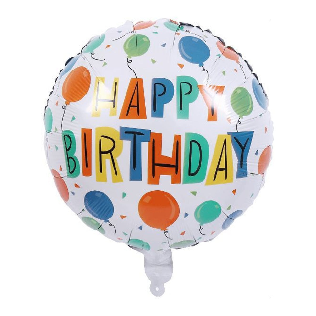 Globo Foil Redondo Happy Birthday Globos de Colores 45 cm (18")
