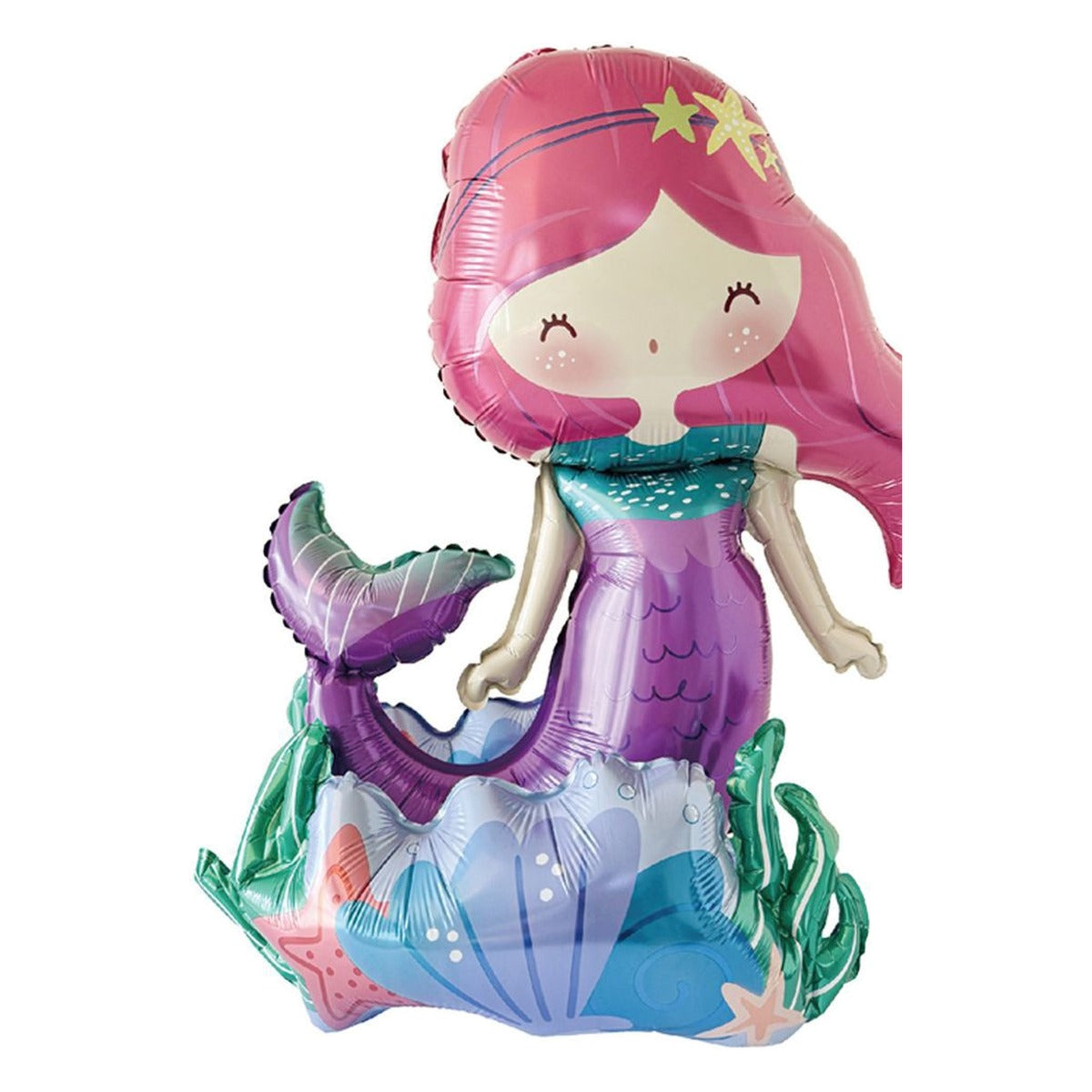 Globo Foil Sirena 3D de Pie Airloonz 65 x 56 x 36 cm