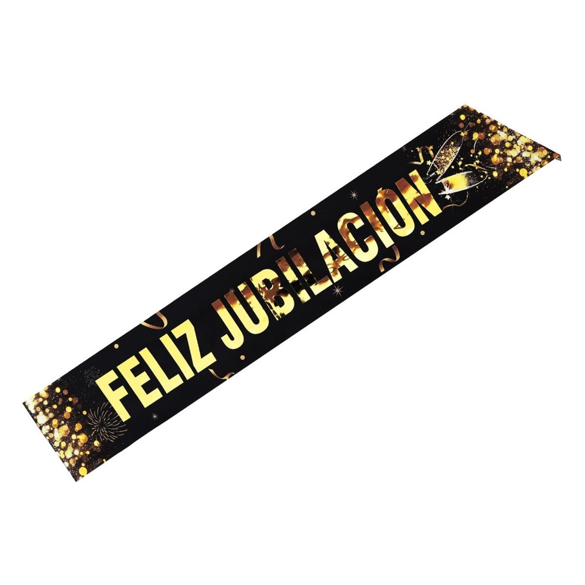 Banda Feliz Jubilación Negro y Oro 12 x 160 cm