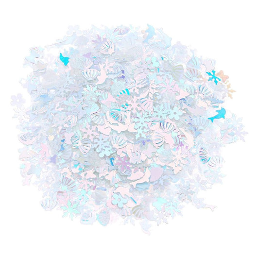 Confeti Fondo Marino Metalizado 15 g - Blanco Iridiscente