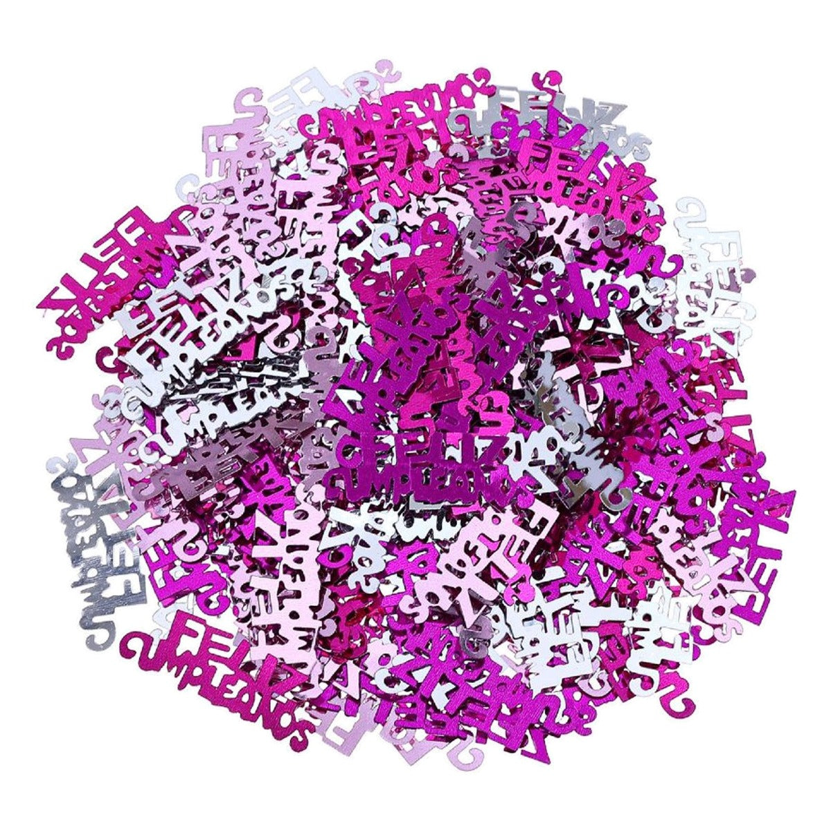 Confeti Letras Feliz Cumpleaños Metalizado 15 g - Fucsia