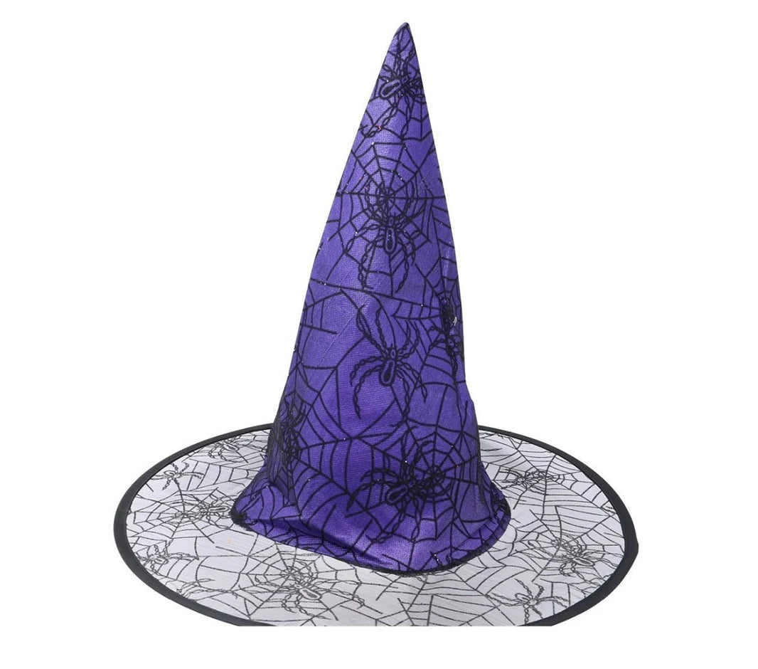 Araña bruja de sombrero morado