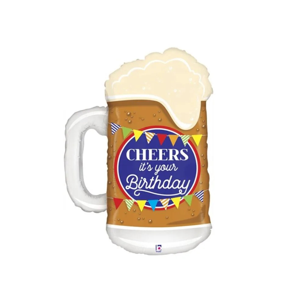 Globo Foil Jarra de Cerveza Cheers Happy Birthday 51 x 74 cm