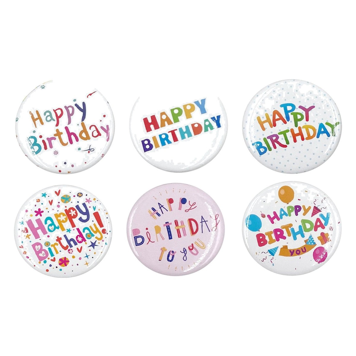 Pines Happy Birthday Multicolor 4,5 cm 6 uds