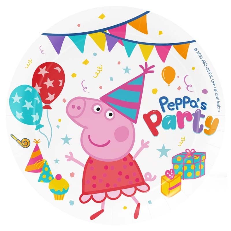 Platos Peppa Pig Peppa's Party 23cm 8uds