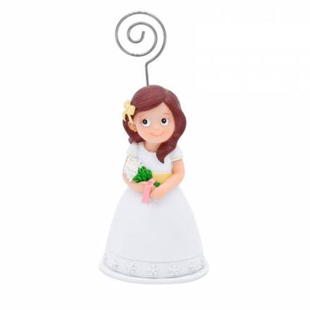 Sujeta-Tarjetas Niña Primera Comunión Rezando 9 cm