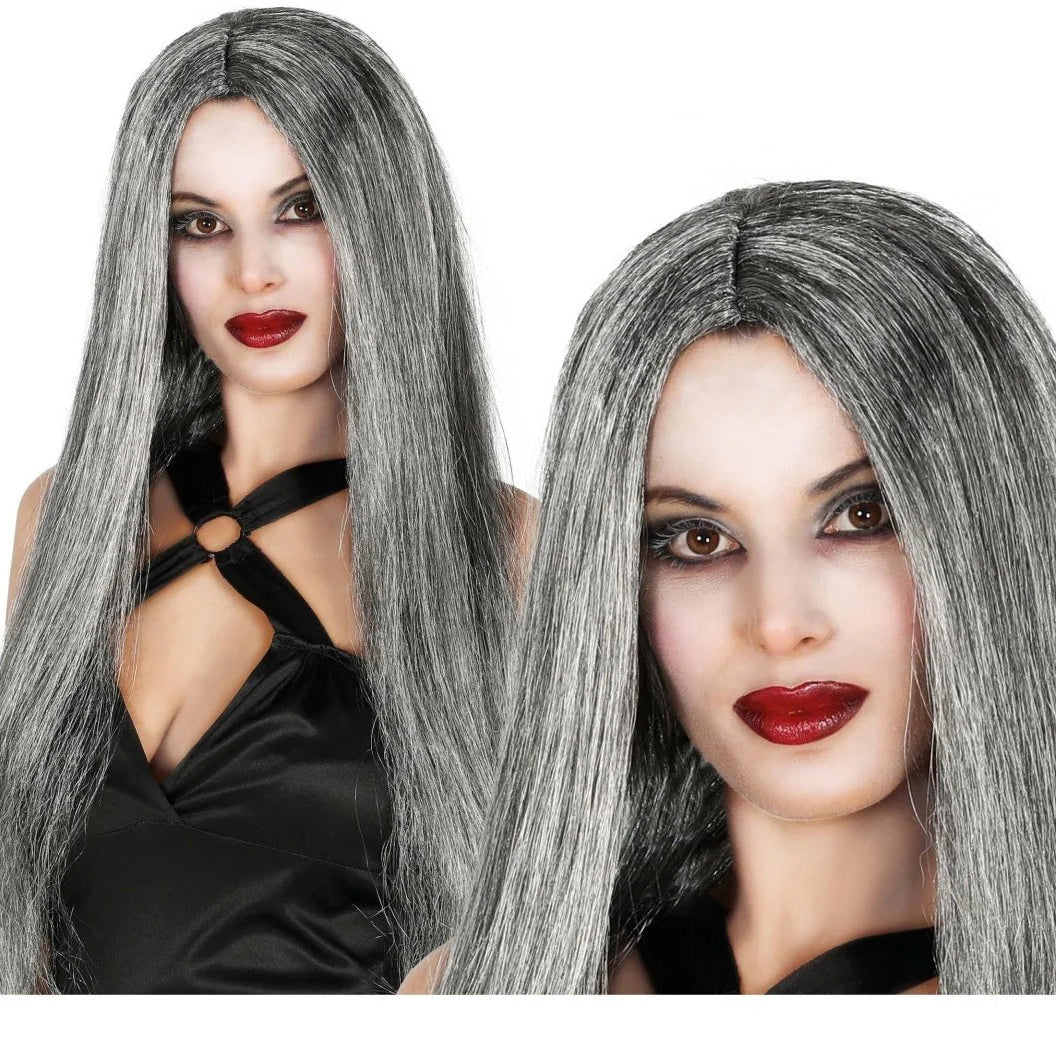 Peluca Larga Gris Lisa