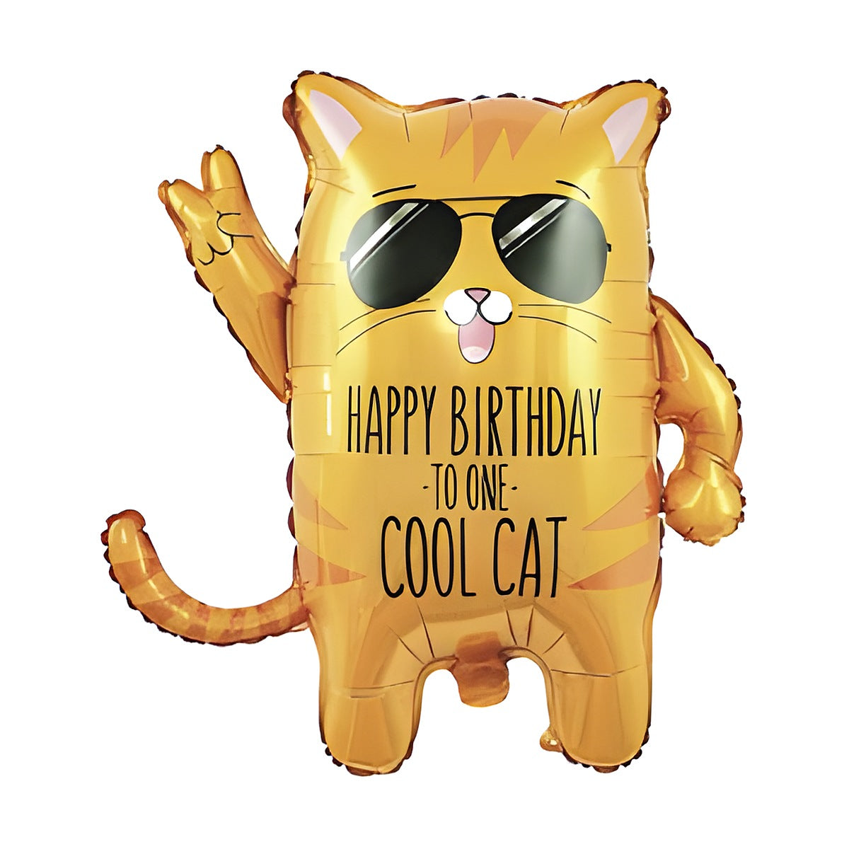 Globo Foil Gato Cool Happy Birthday 54 x 63 cm