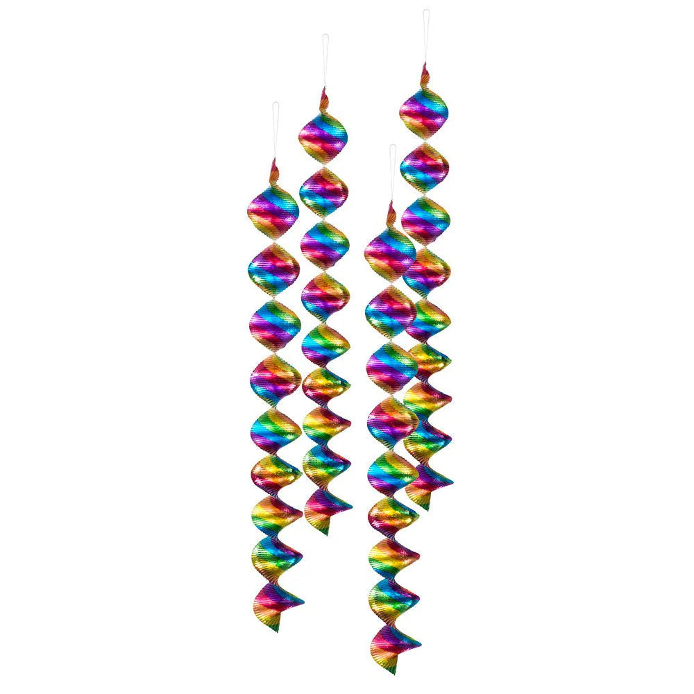 Espirales Decorativas de Aluminio Arcoíris 60 cm Pack 4 uds