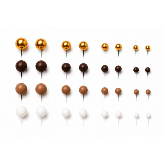 Set 32 Bolas Decorativas Mix Chocolate