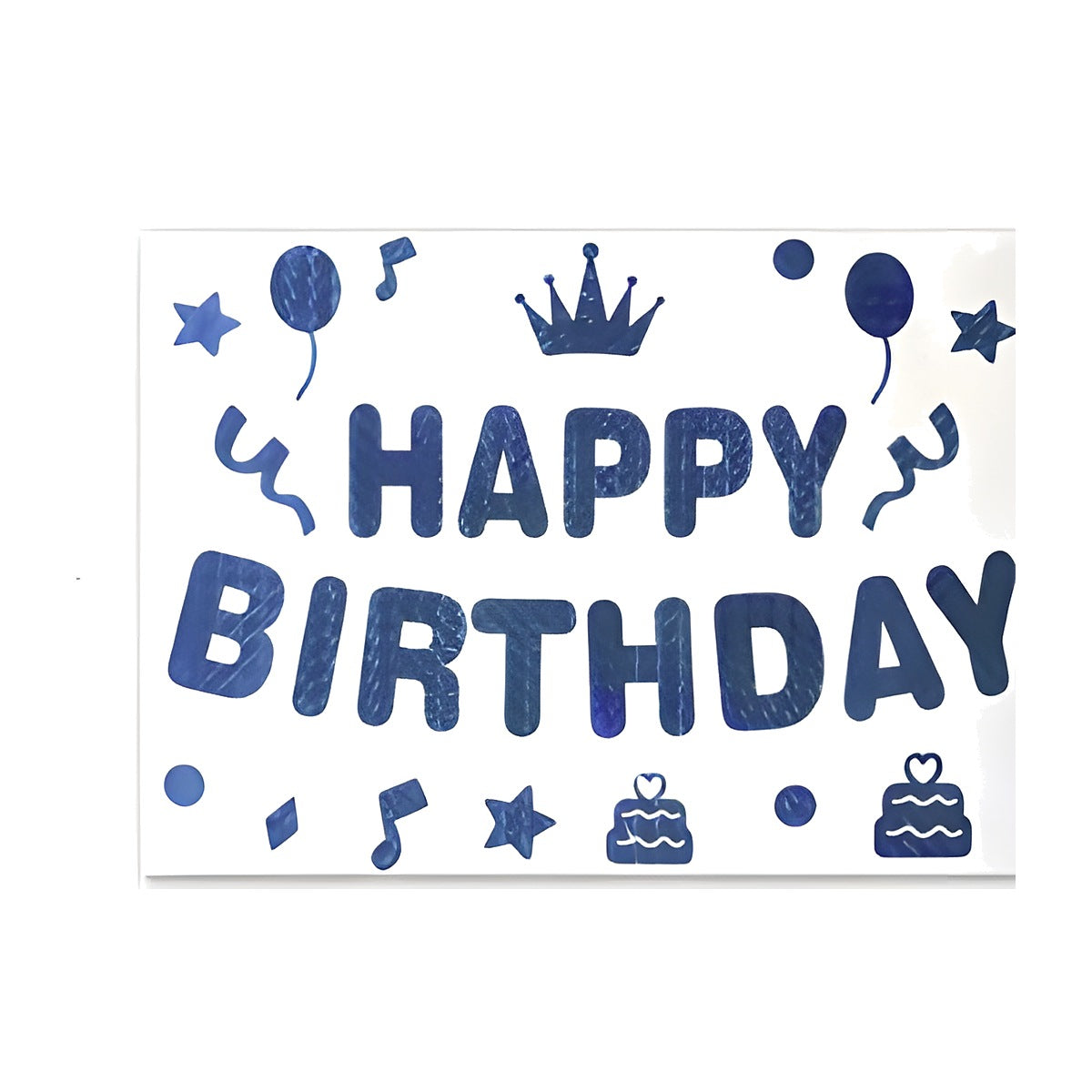Pegatina para Globo Burbuja Happy Birthday Azul