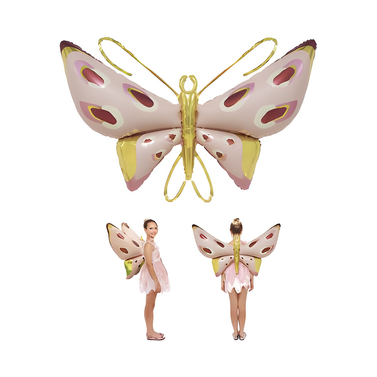 Globo Foil Mariposa Rosa 118 x 82 cm