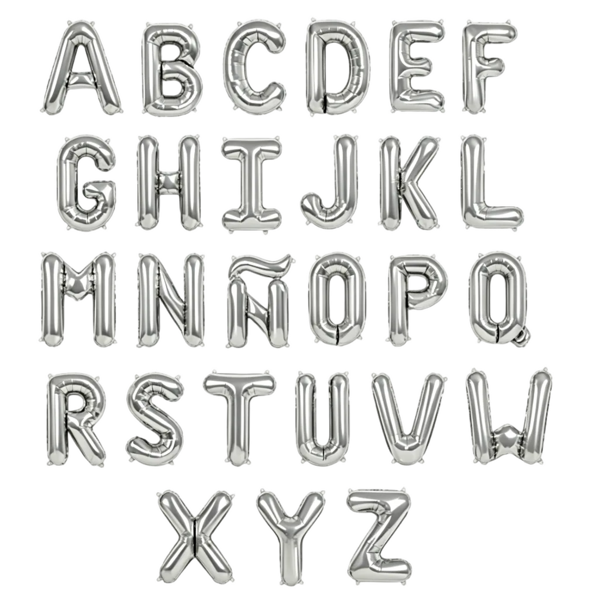 Globo Foil Letras 40cm (16") Plata
