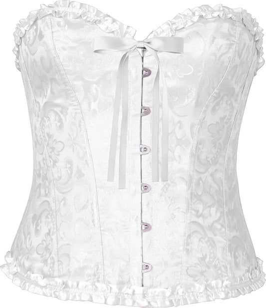 Corsé Blanco de Encaje para Mujer