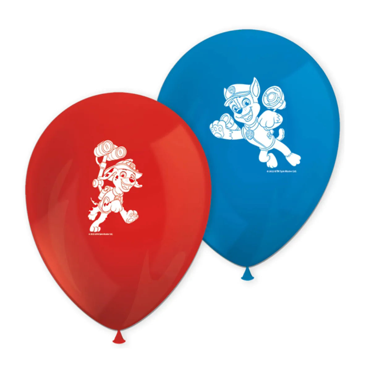 8 Globos Látex Patrulla Canina 25cm